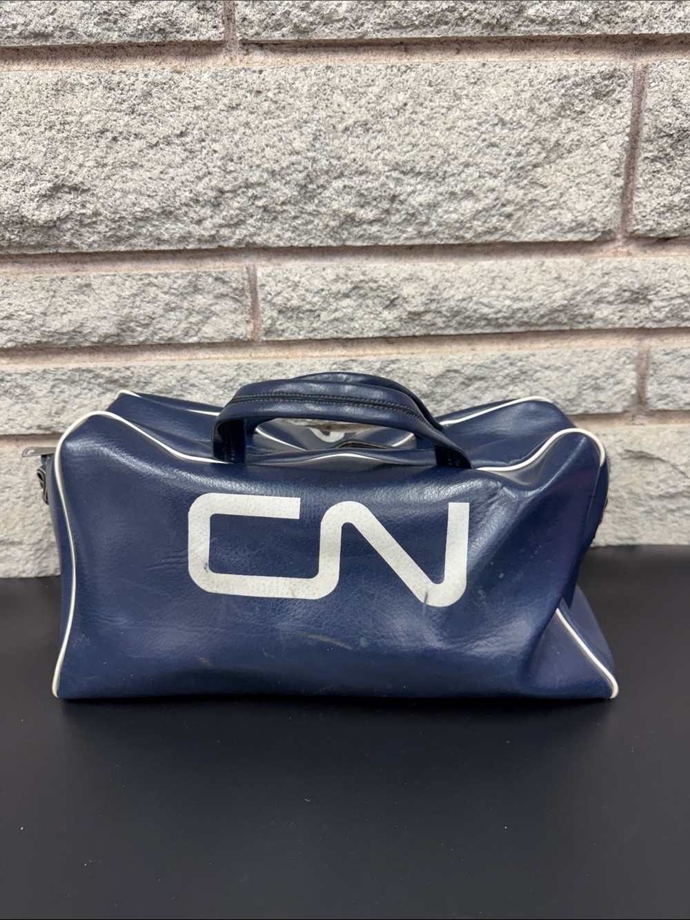 Vintage Canadian National CN Railway Logo Navy Men's Duffle Bag